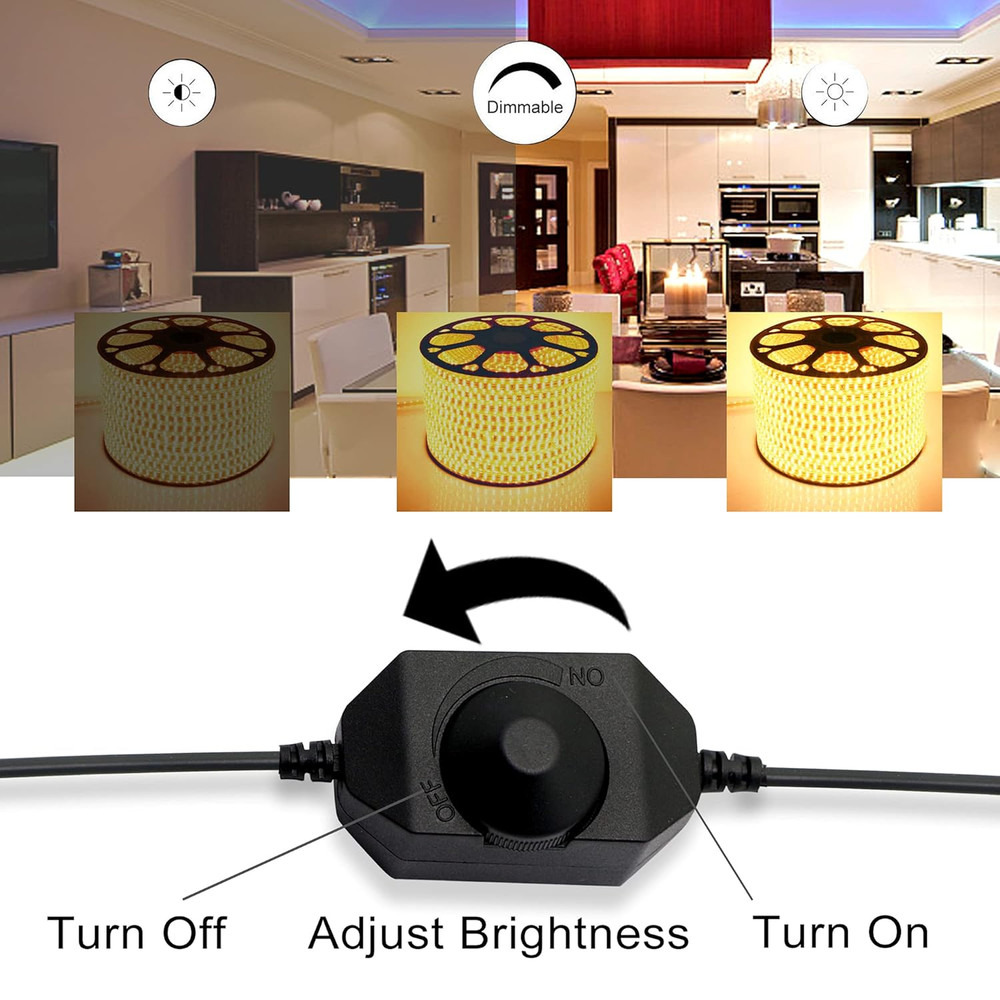 LED Strip Light Dimmer Switch DC 12V 24V Brightness Adjustable Controller for Si