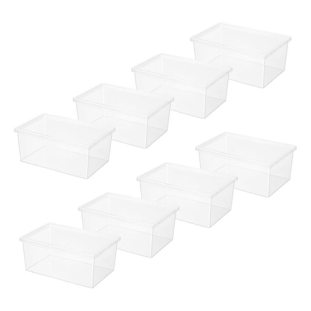 Superio Shoe Box Storage Container Clear Stackable Plastic, 6.5 Qt,  8 Pack