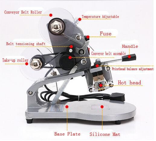 DY-8 Direct Thermal Foil Stamp Printer Coding Machine Date Ribbon Coder 220V