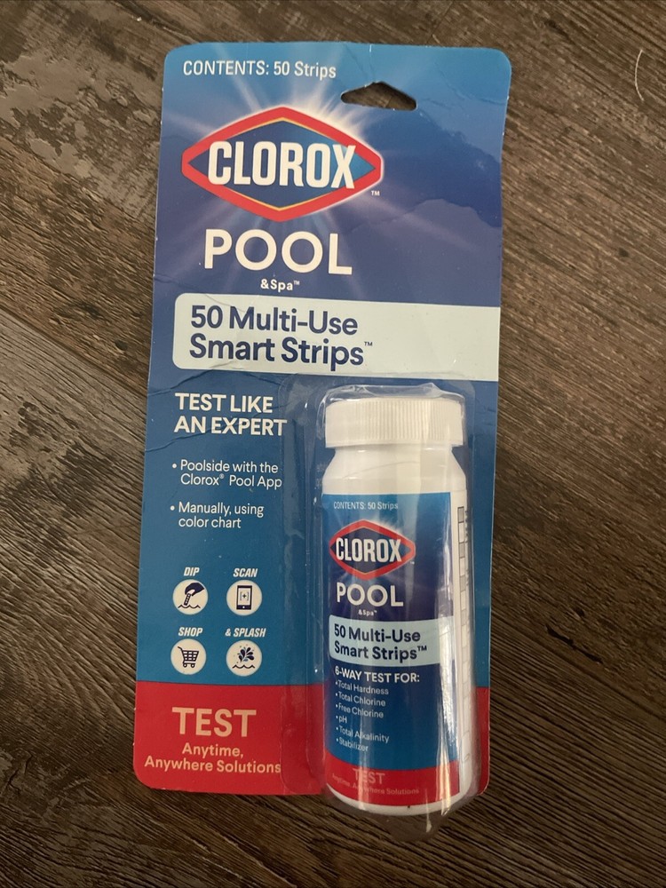 CLOROX Pool & Spa 50 Multi-Use Test Strips 6 Way Test Kit A3