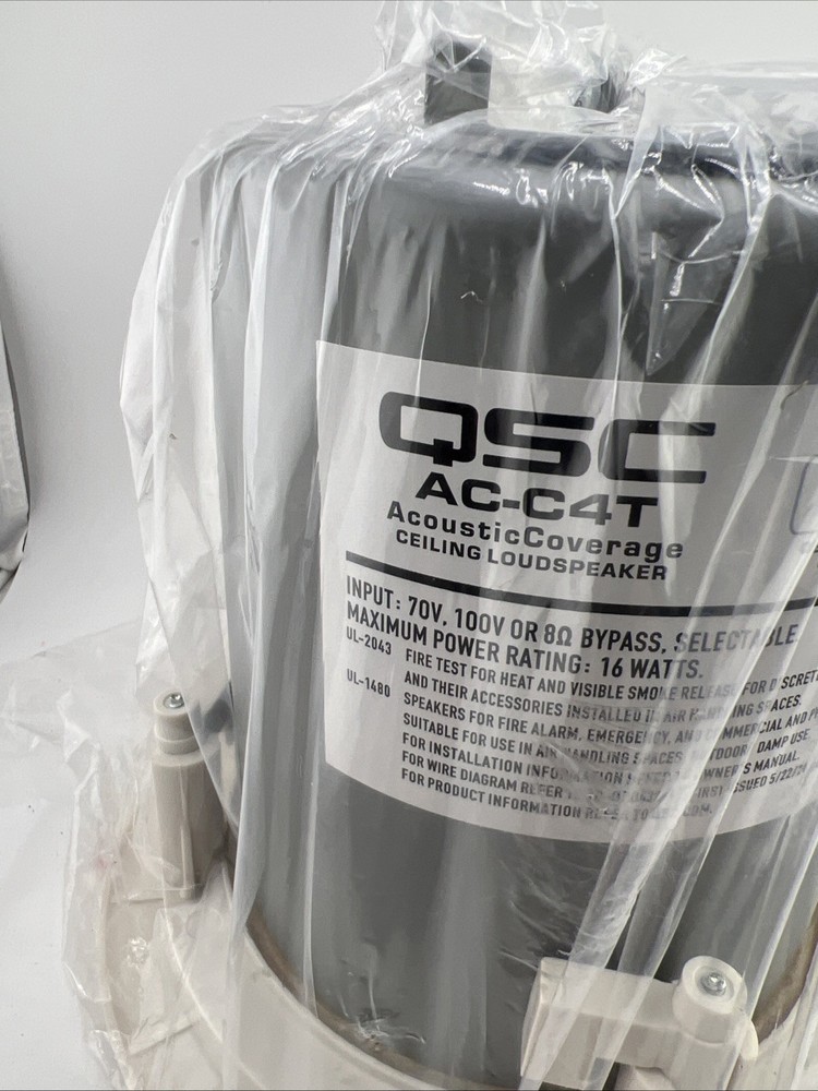 QSC AC-C4T Full-Range Ceiling Mount Loudspeaker 4" Missing Mesh Cover/Accessorie