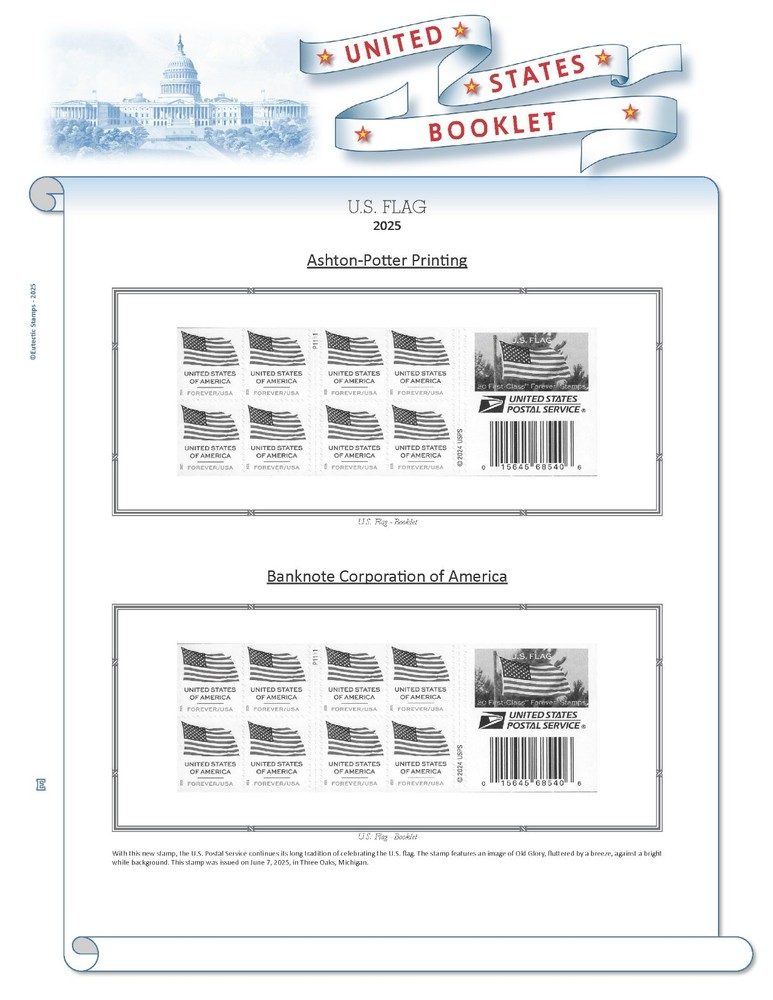 2025 U.S. Regular Issue Singles COMPLETE Supplement (White Ace Alternative)