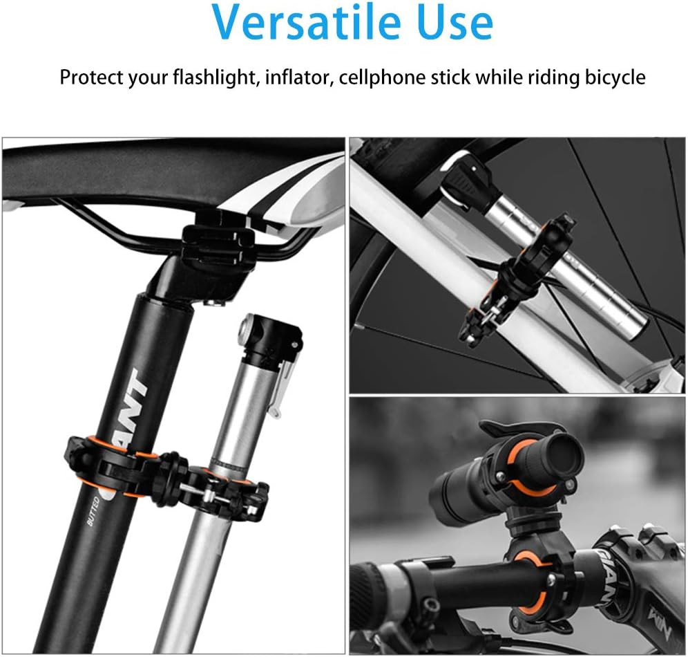 2 Pack Flashlight Mount Holder, Universal Bicycle Led Light Mounting Holder 360°