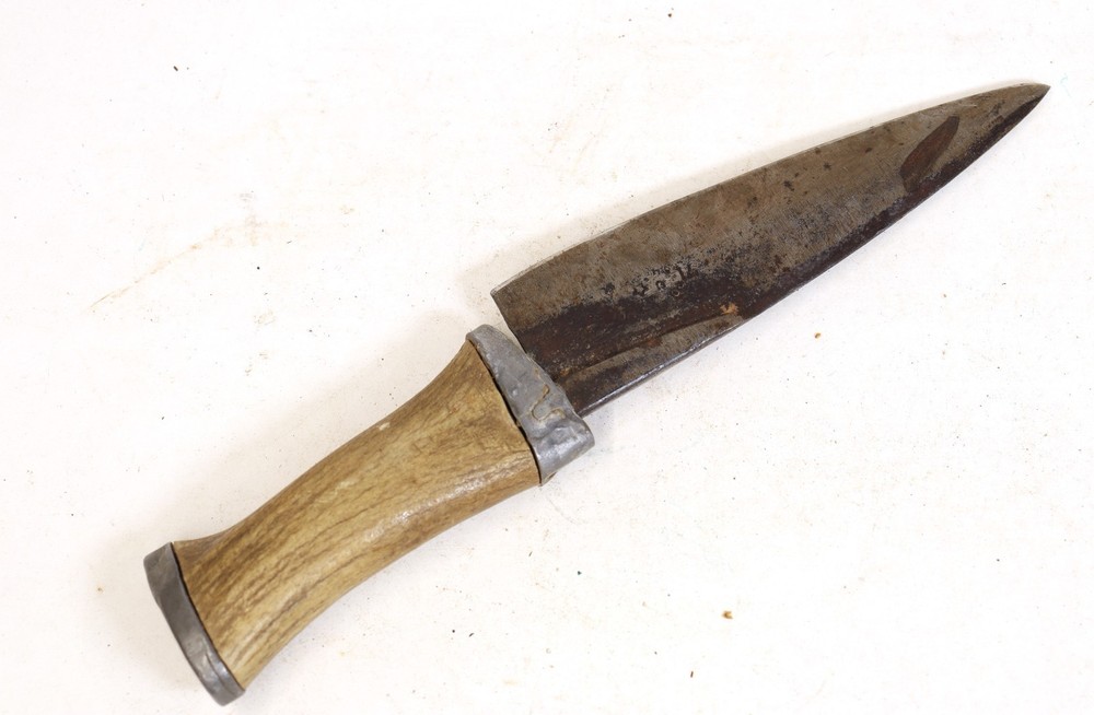 Three Vintage Knives with Rawhide Parfleche Sheaths