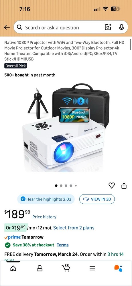 Bluetooth HD Projector