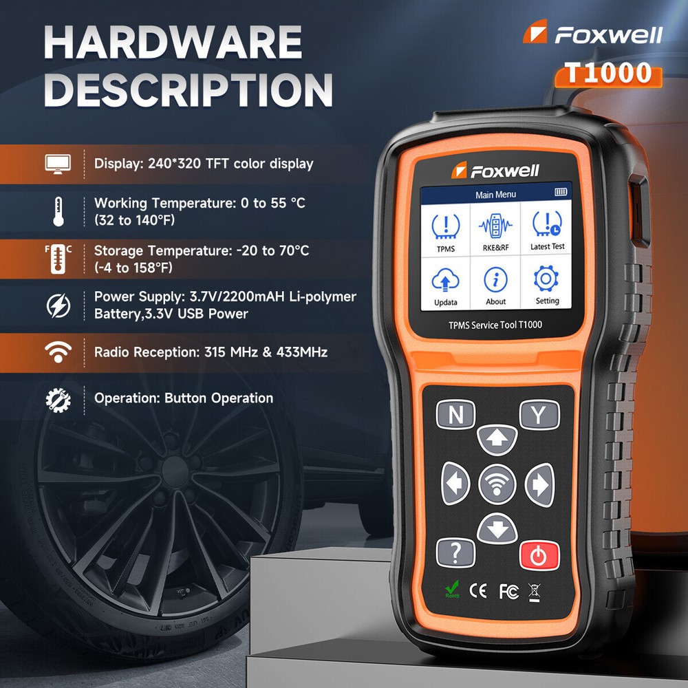 TPMS Programming Tool Tire Sensor Relearn Reset Activate Universal Diagnostic