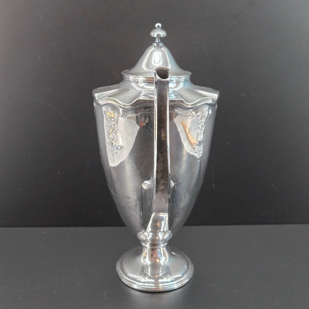 Barbour Silver Co Antique Silver Plate Teapot Hand Chased Monogrammed 5334