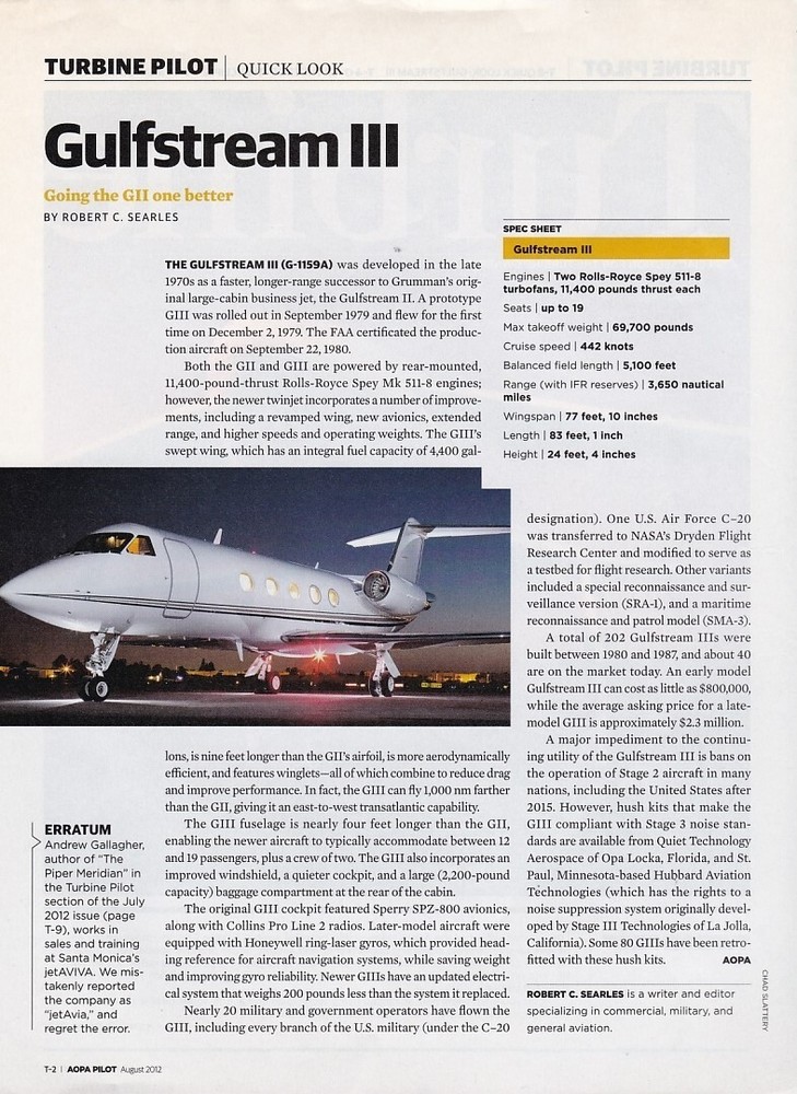Gulfstream III Aircraft Report 5/26/2023n