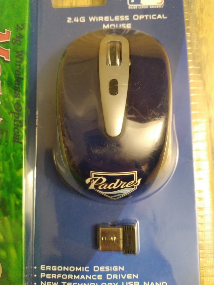 San Diego Padres MLB Wireless Optical Mouse 2.4G Windows / Mac Baseball