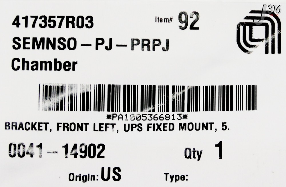 37431 APPLIED MATERIALS BRACKET, FRONT LEFT, UPS FIXED MOUNT (NEW) 0041-14902