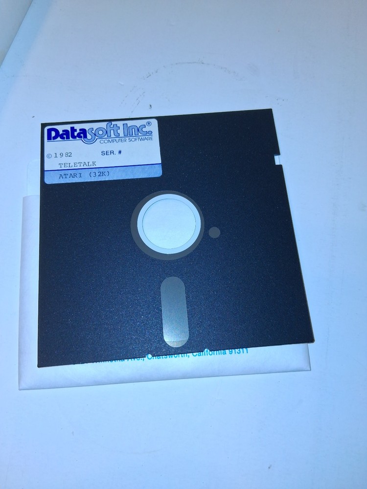 1982 TELE-TALK by DataSoft Telecommunications Software for Atari 400/800 32K Op