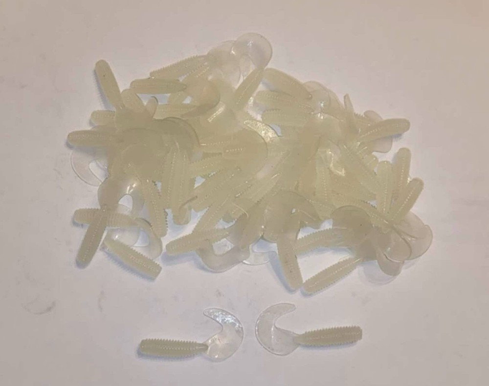 Glow 2 inch 100 Pack Curl Tail Grubs