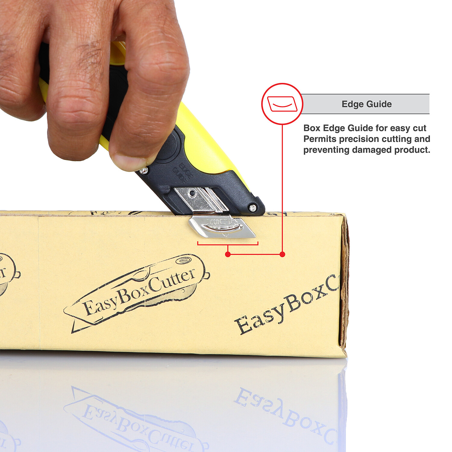 Easy Cut Safety Box Cutter Knife Easycut tool for work cutting Yellow 2000N