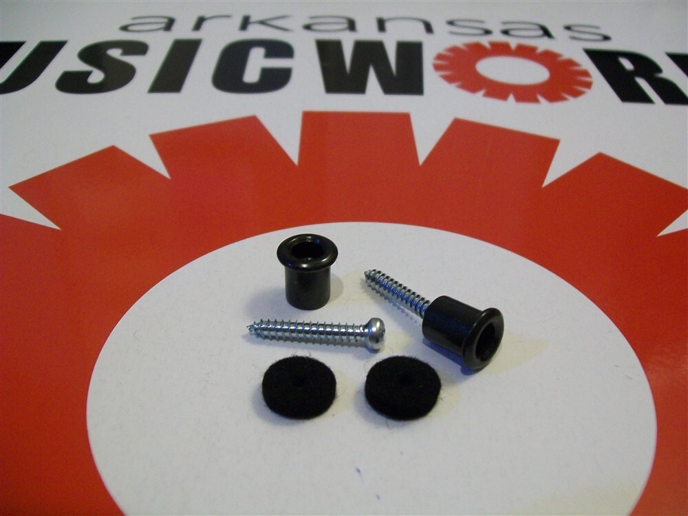NEW - Buttons (2) For Dunlop Flush Mount Strap Locks - BLACK