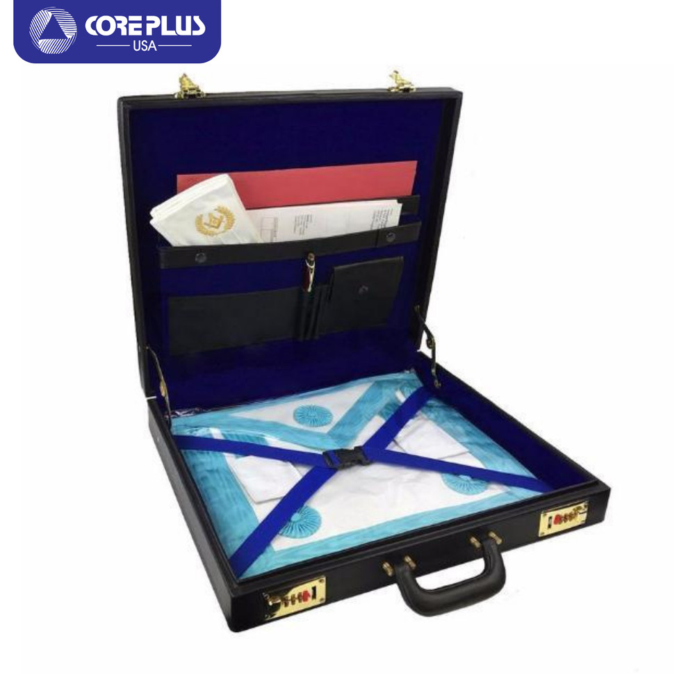 Masonic Apron Case - Black Briefcase for Various Materials WM & MM