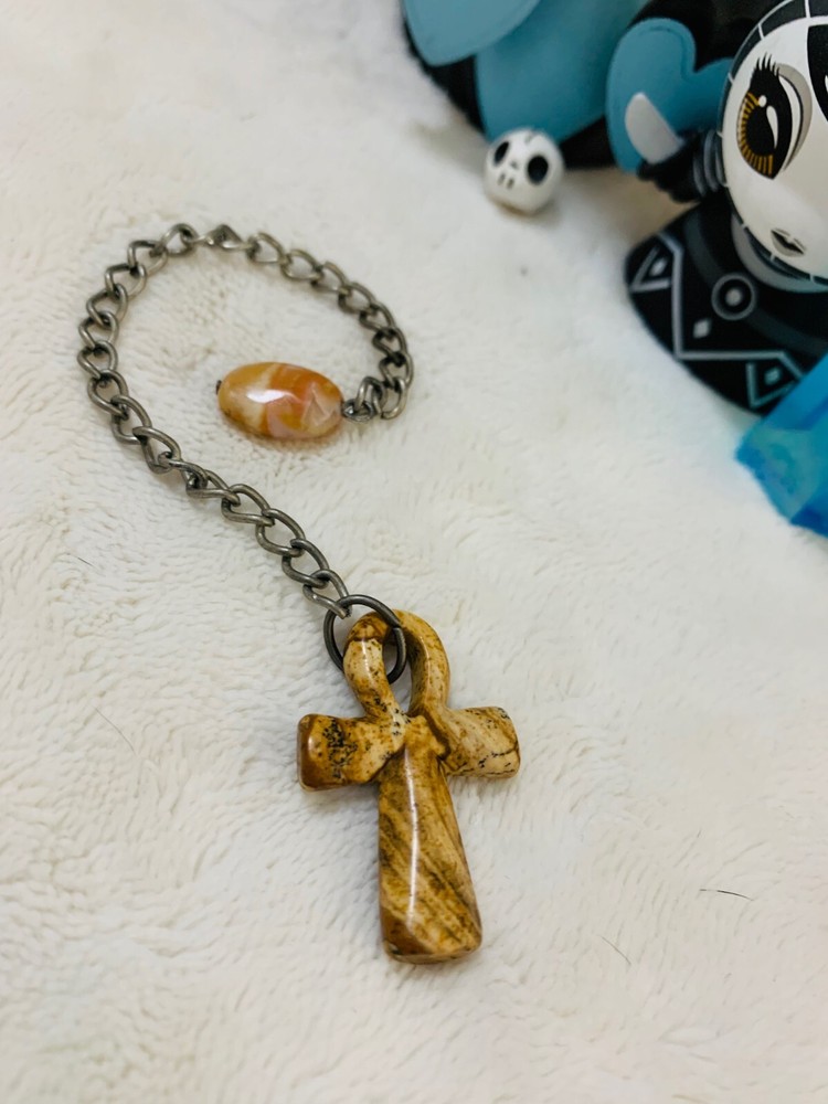 Ankh Brown Jasper Stone Pendulum Dowsing, amplifying, restore focus & transform