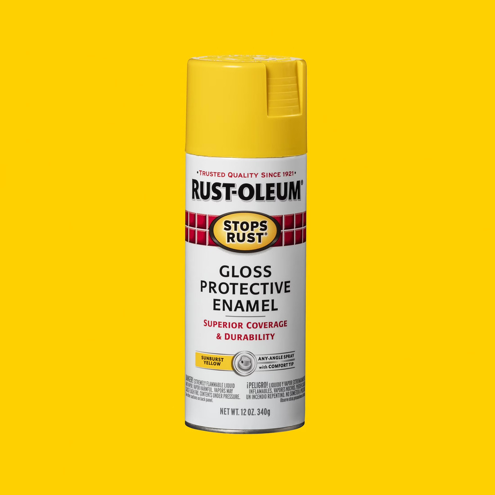 Yellow, Stops Rust Protective Enamel Gloss Spray Paint-7747830, 12 Oz