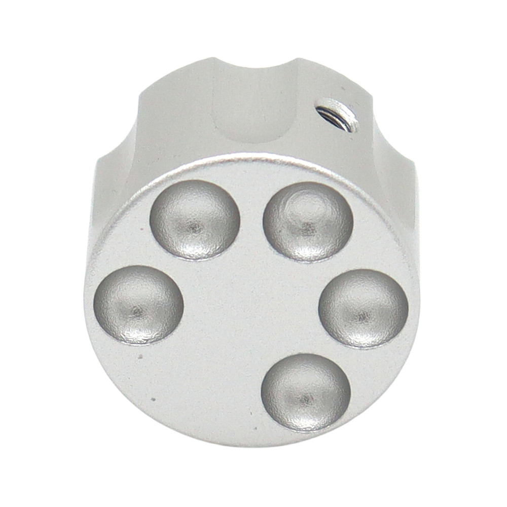 3Pcs Bullet Wheel Shape Aluminum Guitar Knobs Electronic Control Pot Cap Silver