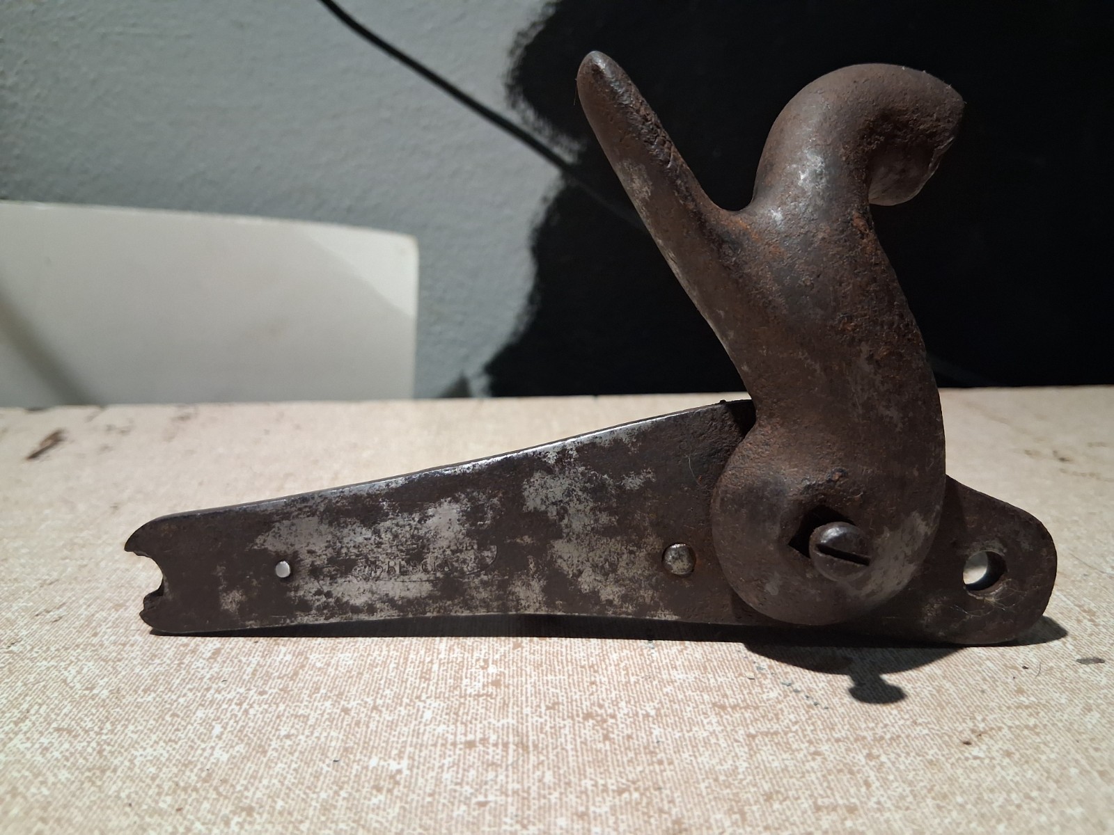 Antique Musket Rifle F.J. Malherbe? Hammer Lock Plate & Trigger Guard Assembly