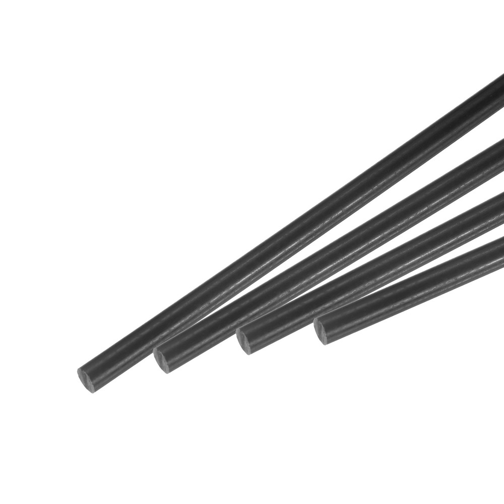 4Pcs ABS Plastic Rods, Diameter 5mm Length 300mm Black Stick Solid Bar