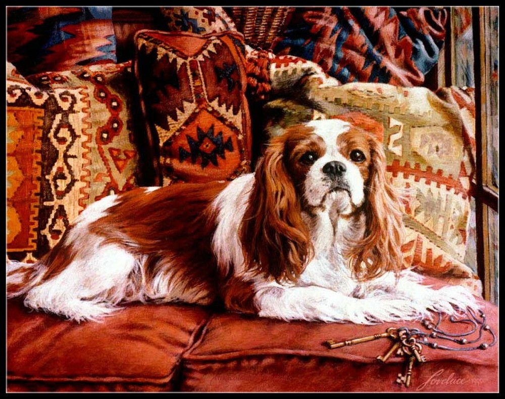 Cavalier with Keys- Chart Needlework Crafts DIY Counted Cross Stitch Pattern