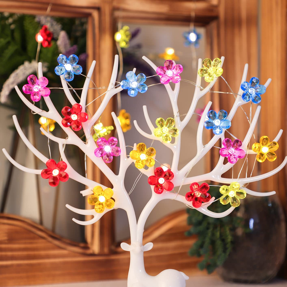 10FT 30LED Flower String Light Attery Operated 8 Modes Multicolor for Wedding