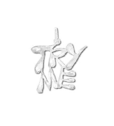 Sterling Silver Diamond Cut Try Me Pendant