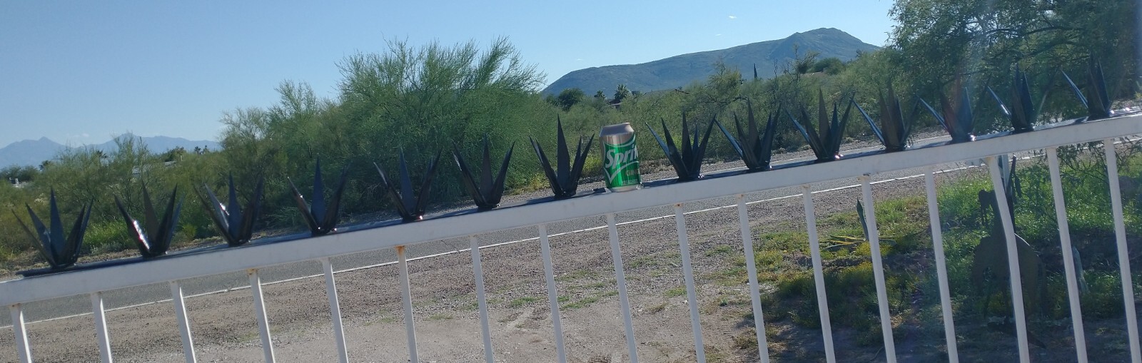 5 pc, 16.25 ft long, Steel Security Wall Spikes, Anti-Climb Metal, 5" tall