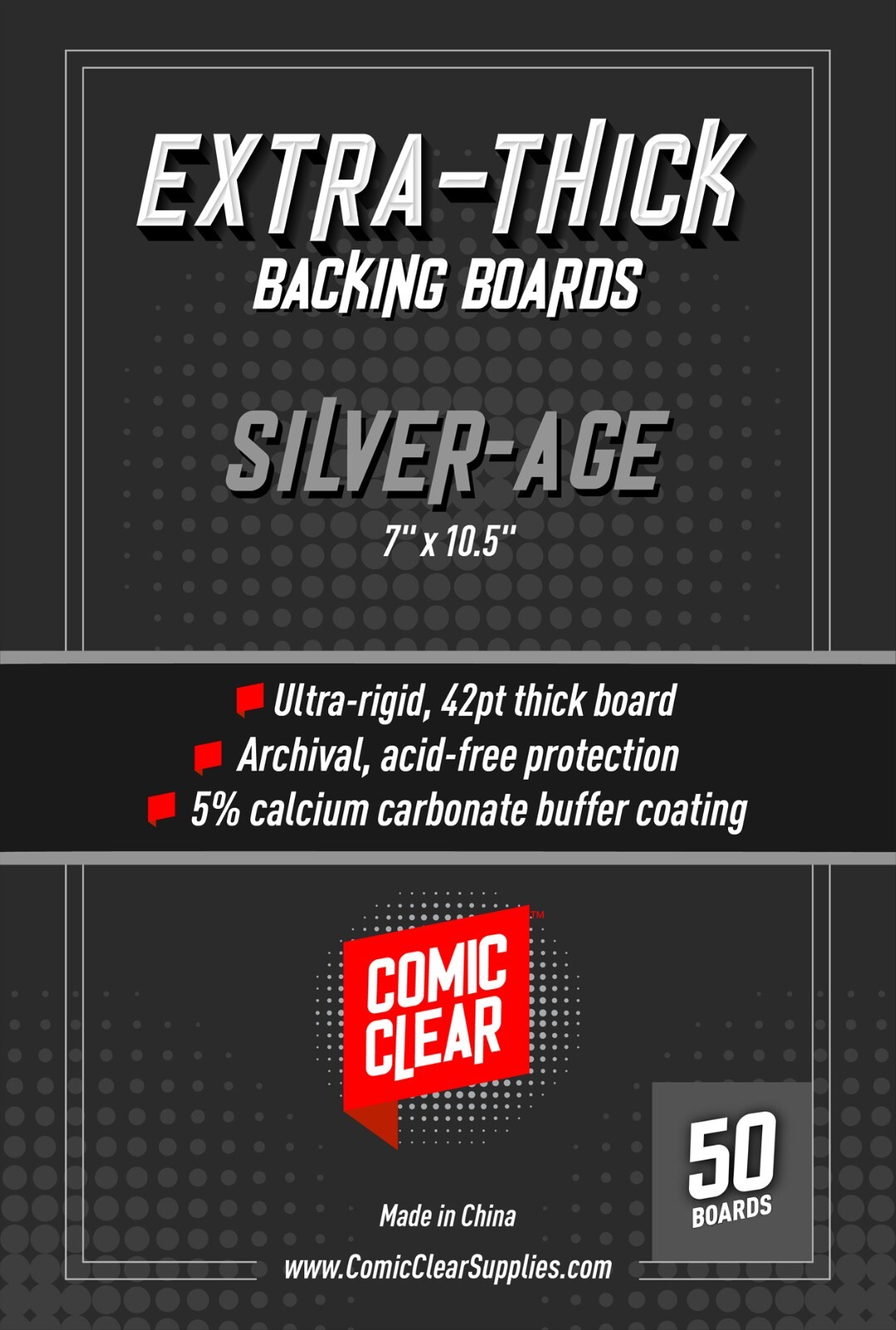 Extra Thick Silver Age Comic Book Backing Boards (x50)