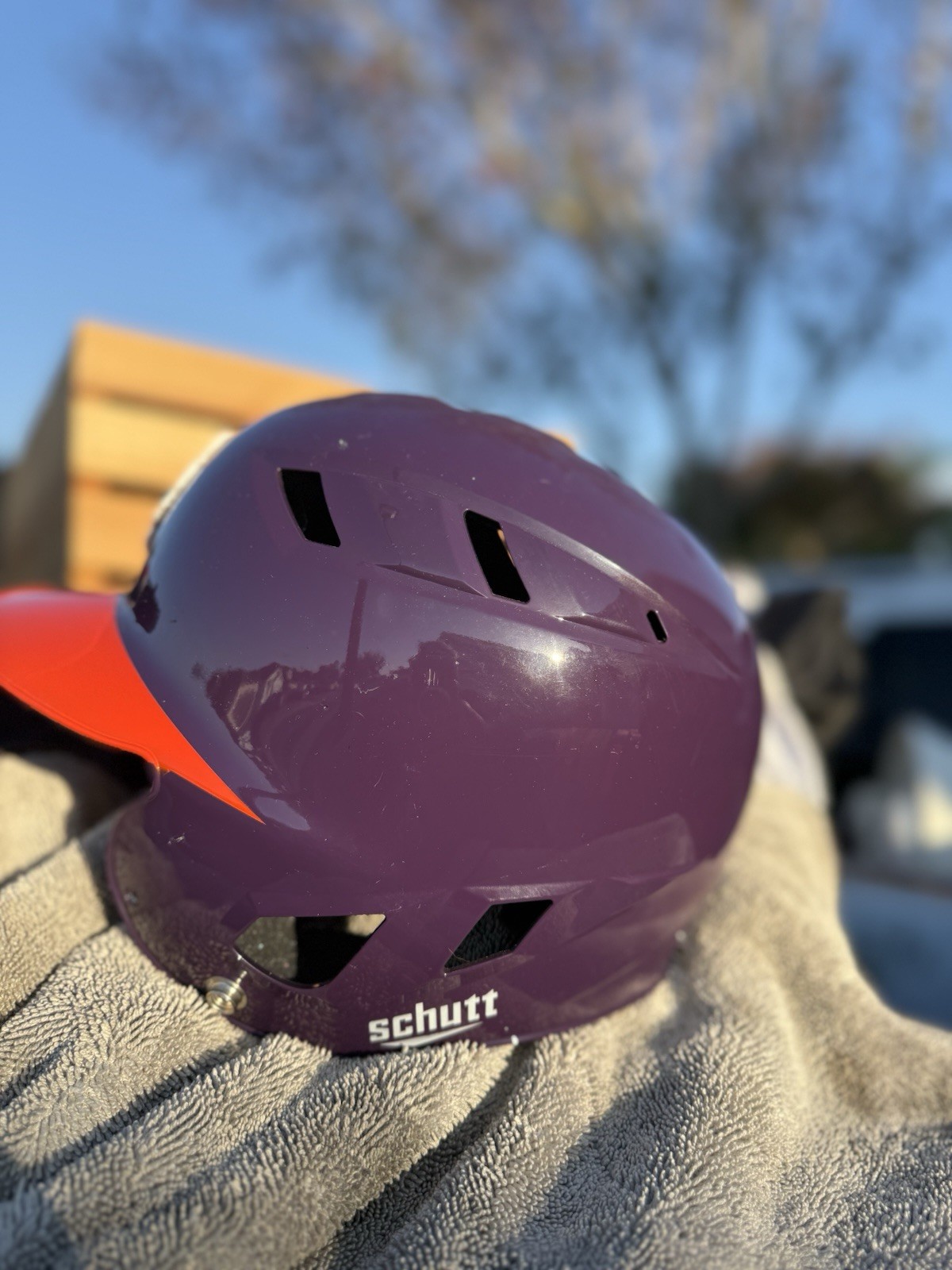 CLEMSON TIGERS CUSTOM SCHUTT SOFTBALL BATTING HELMET USED