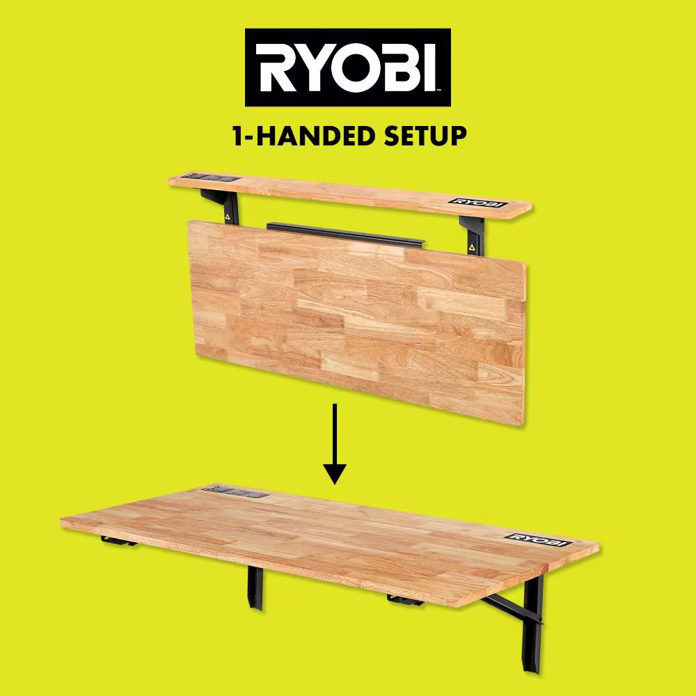 RYOBI Stowaway Wall Mounted Folding Workbench Table