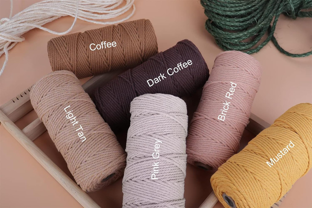 3mm Macrame Cord 109 Yards Colored Cotton Rope
