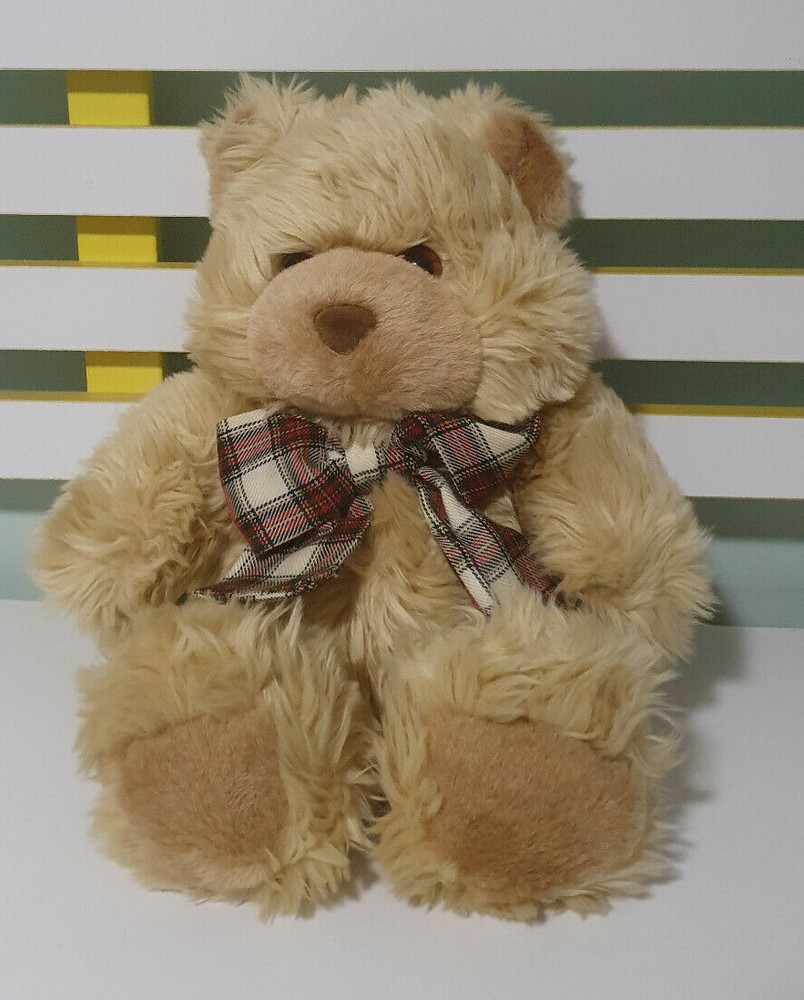 GINA SOFTOYS TEDDY BEAR AMERICAN BRANDED BEAR 32CM PLAID BOW