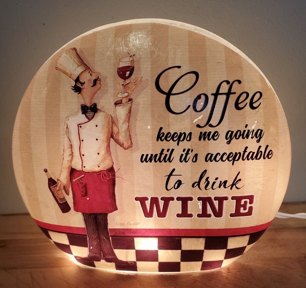 Chef Counter Top Night Light Coffee / Wine 6"x7"