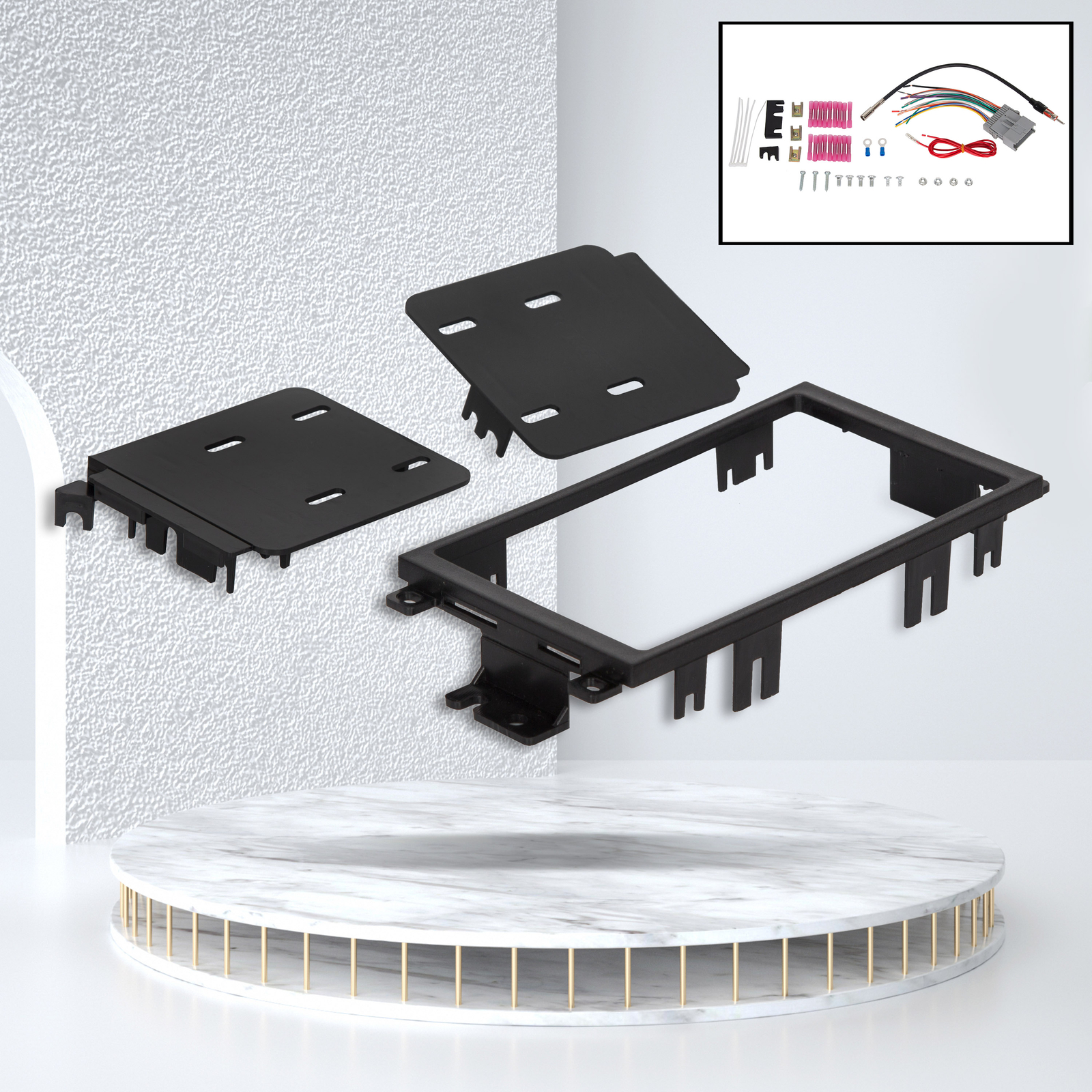 Double Din Stereo Radio Install Dash Kit w Antenna Adapter Wire Harness For GMC