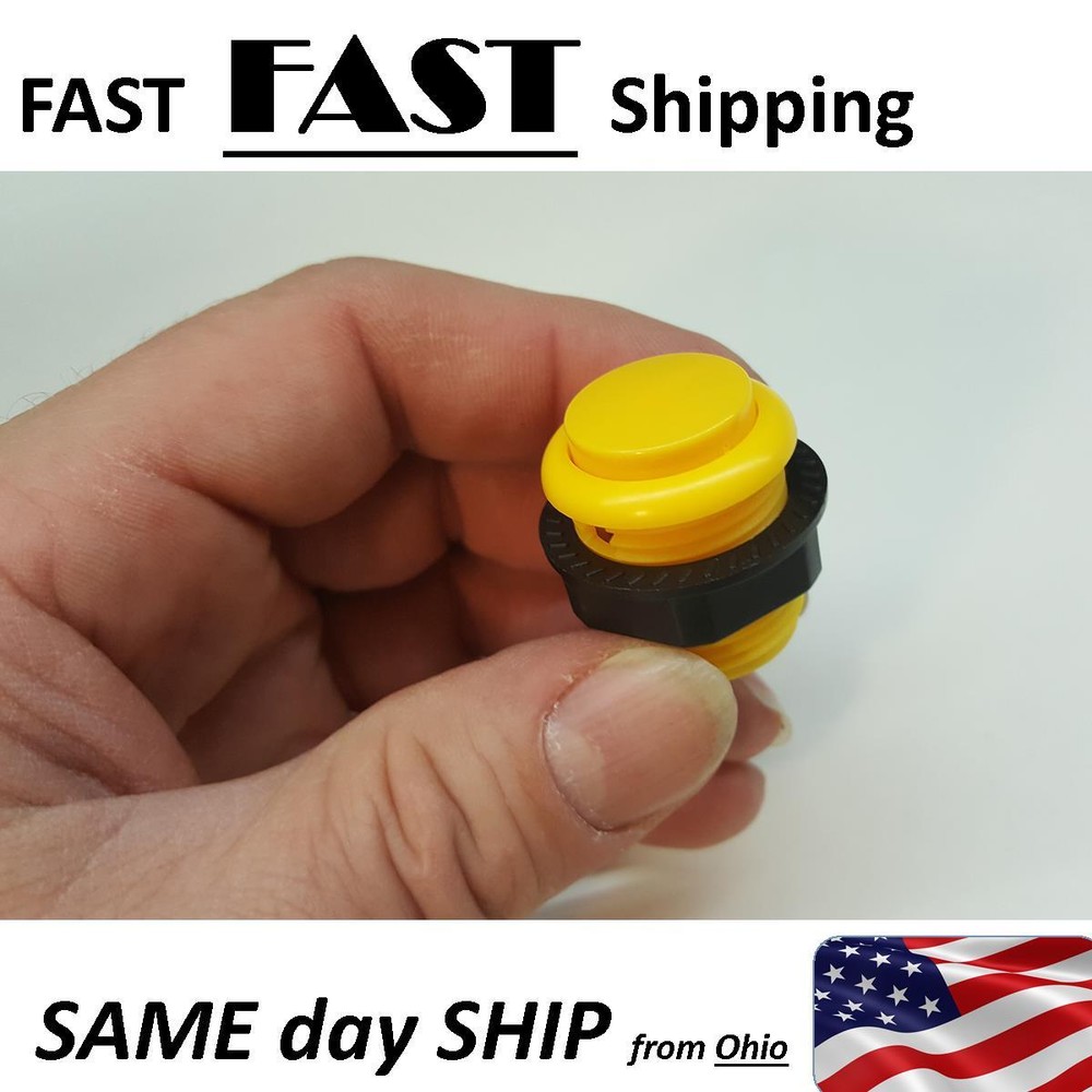 N.C. Momentary Push Button Switch NC SW - Yellow with Micro Switch - NEW