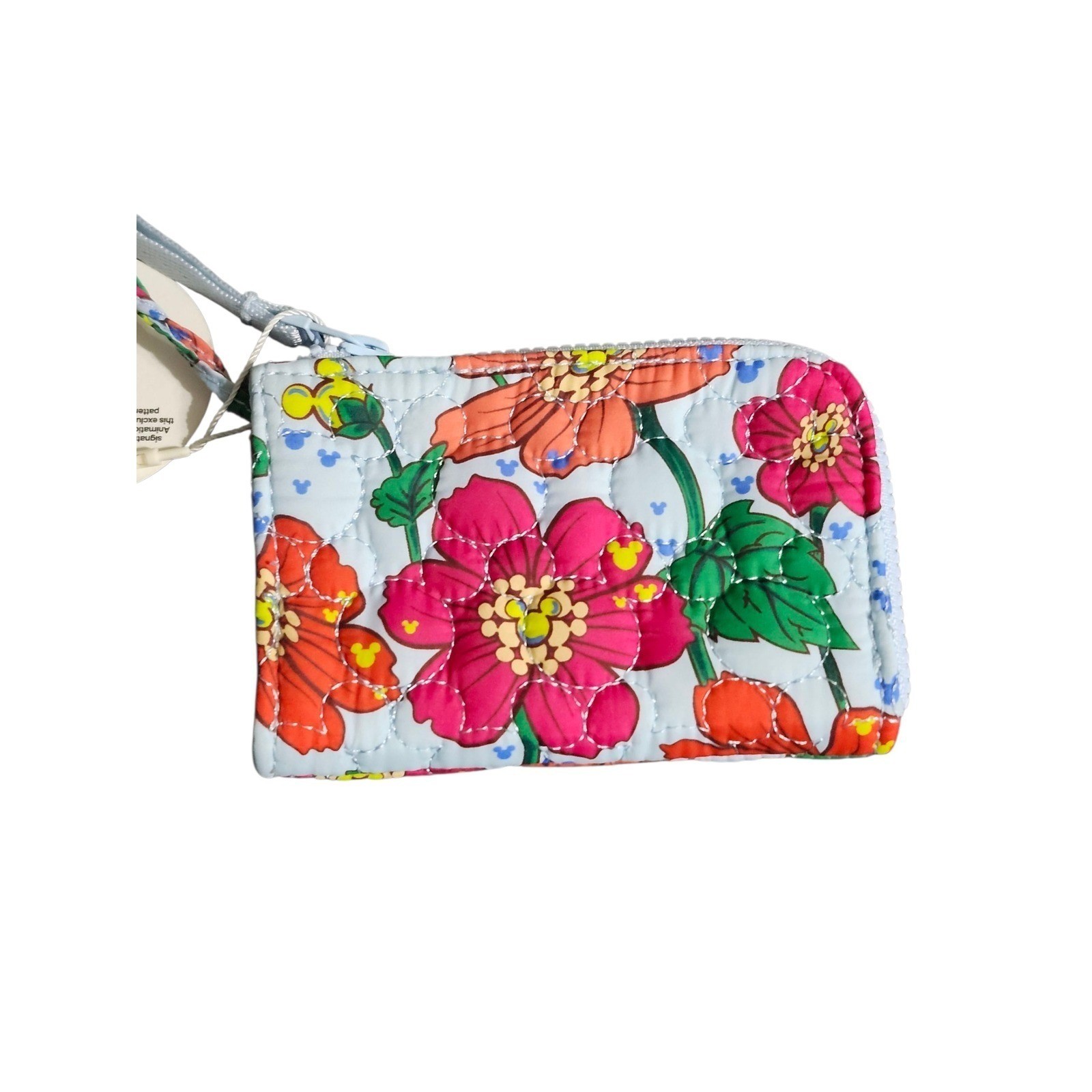 Vera Bradley Limited Ed. Zip Card Pouch Mickey Meadow Floral Quilted Disney NEW