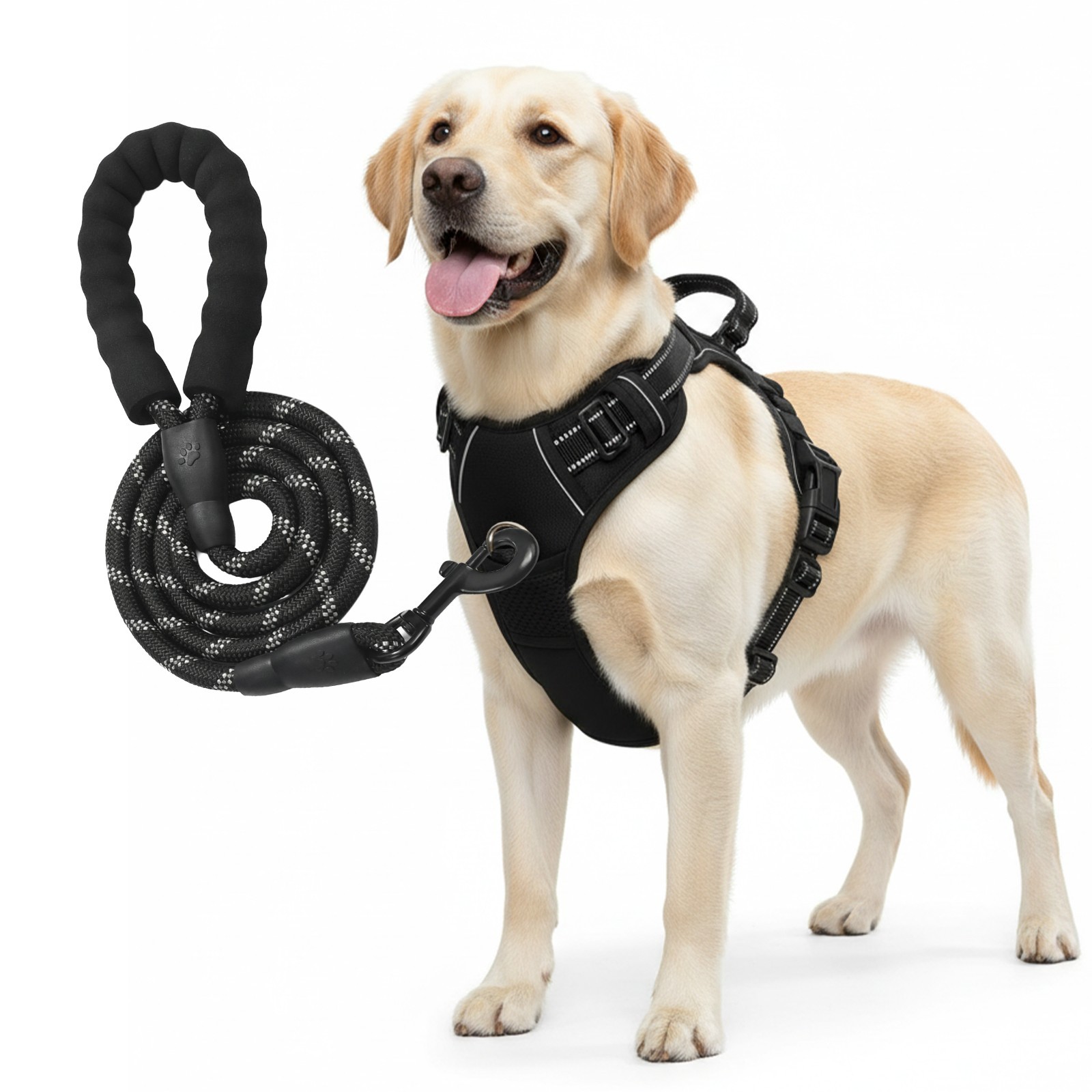 No Pull Dog Harness & Leash Set – Adjustable, Reflective, Soft Padded Comfort