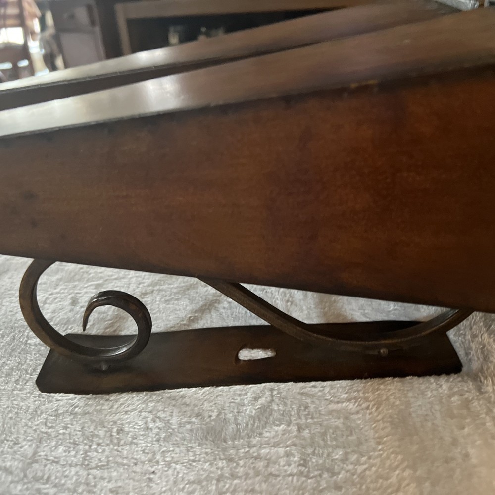 Tall, Metal Sconces/wall Vases Triangler With Scroll Backing