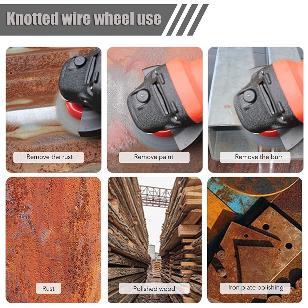 Versatile 4-Inch Wire Wheels for 4-1/2" Angle Grinders - Rust & Metal Cleaning