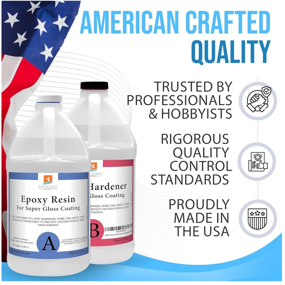 Epoxy Resin 16 oz Set - Crystal Clear Coating for Tabletops