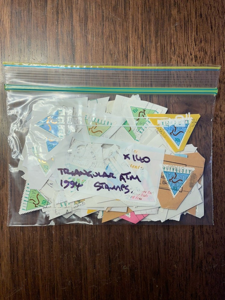 Australian Made Kangaroo ATM 45c Triangular Stamps x 140+ On Papers