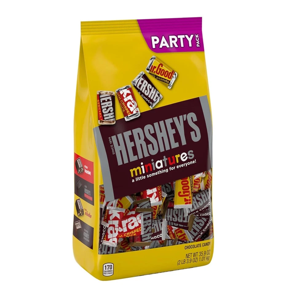 HERSHEY'S Miniatures Assorted Chocolate Candy Party Pack, 35.9 Oz