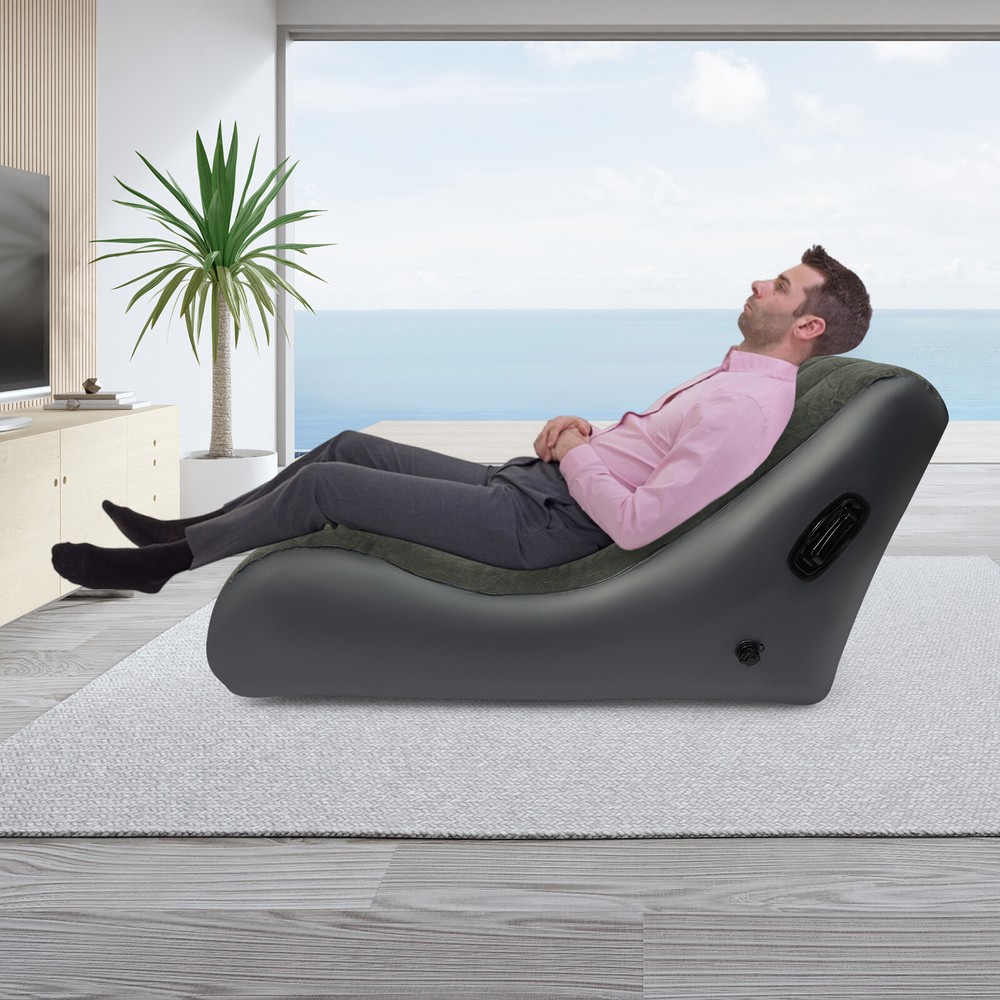 Modern Sofa Bed Inflatable Sofa Bed S-shaped Folding Sofa Bed 89.9*140*69.9cm