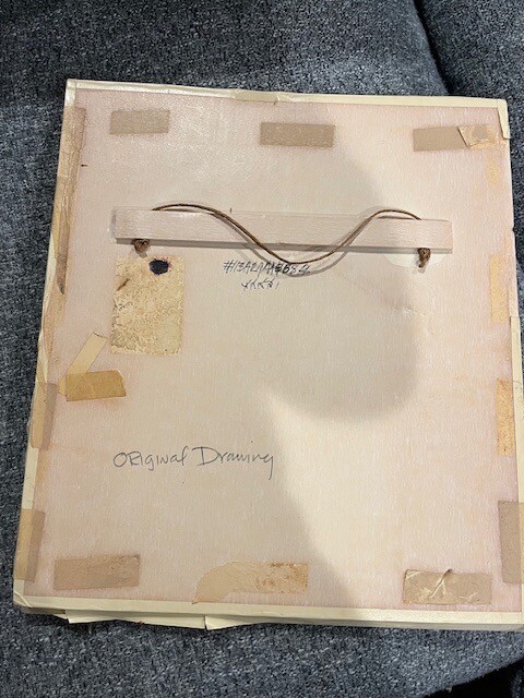 SIGNED vintage Ronald ron SCARBOUGH black american Artist Original DRAWING art