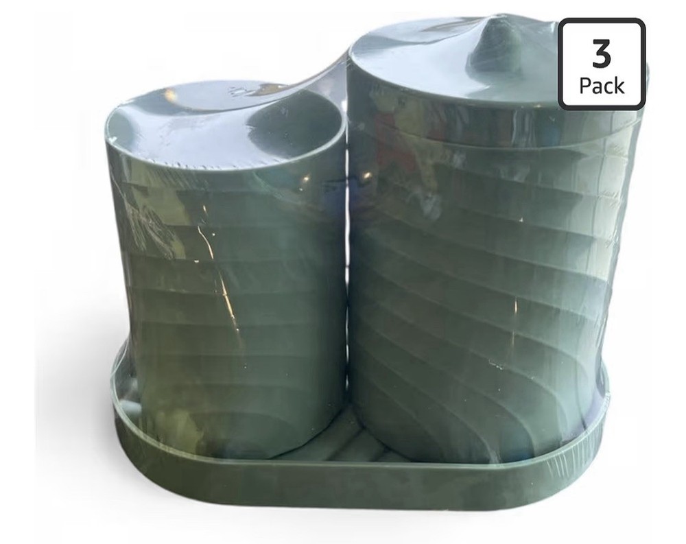 Jar with tray set green