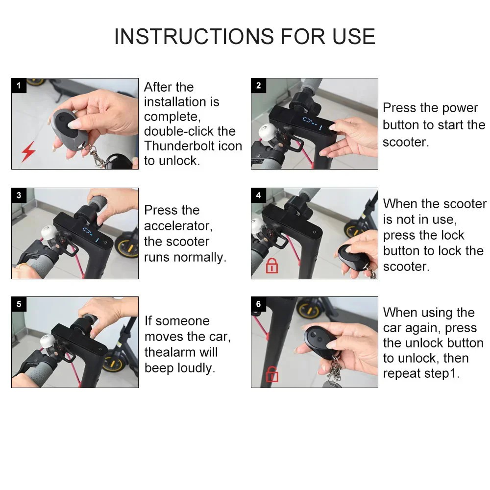 For Ninebot max G30 G30D E-Scooter Wireless Remote Control AntiTheft Alarm ACUS