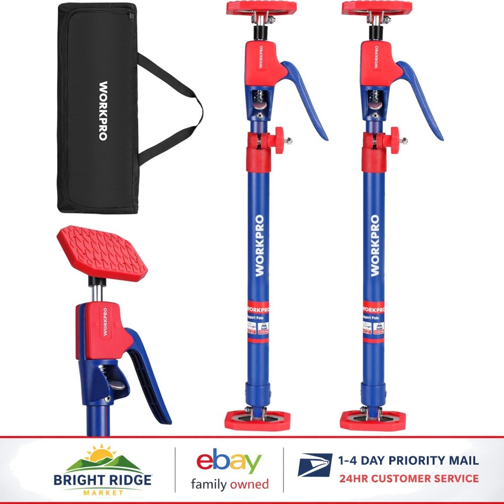 2-Pack Adjustable Support Rods for Drywall and Cabinet Installation Projects