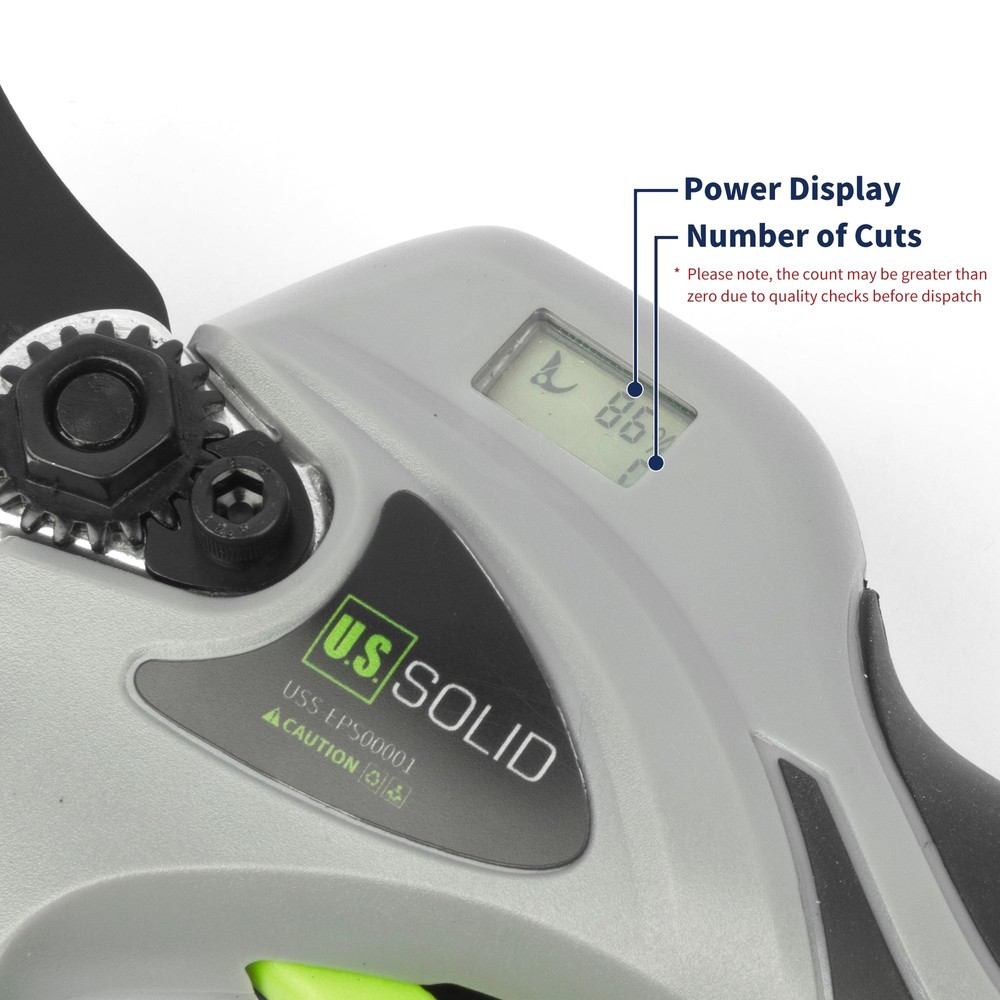 U.S. Solid Cordless Electric Pruning Shear 9H Runtime Max 1.2 inch (32 mm) Cut