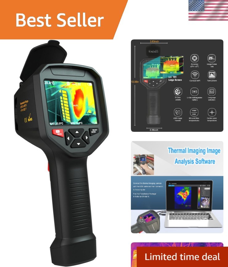 Rechargeable Infrared Thermal Camera with 256x192 Resolution & Analysis Software